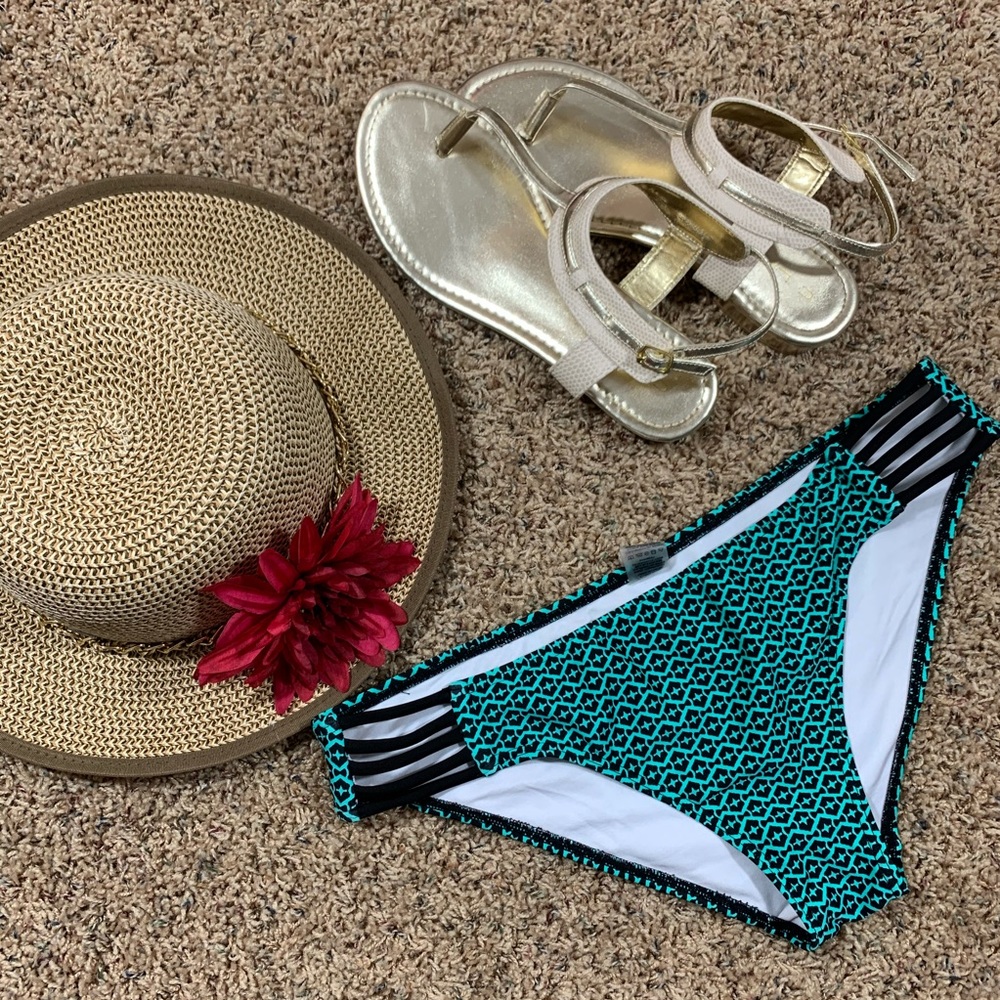 Rusty Green Side Cut Out Bikini Bottoms